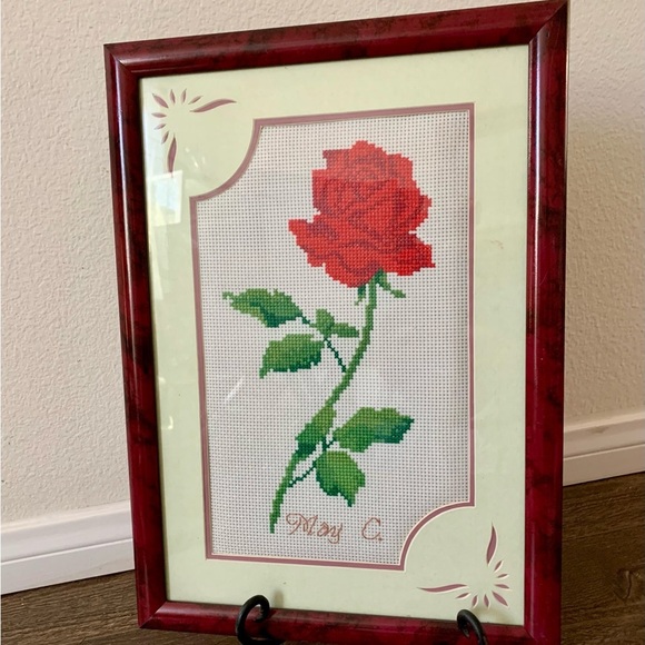 Vintage Needlepoint Artwork By May C. 12/17” - Picture 1 of 9